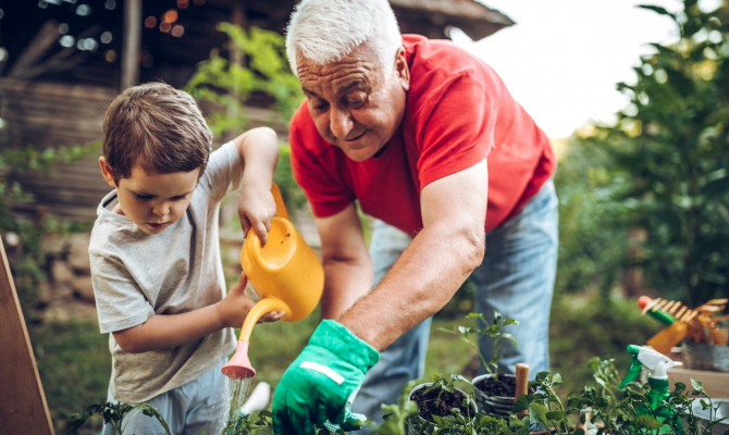 grandfather_grandson_garden